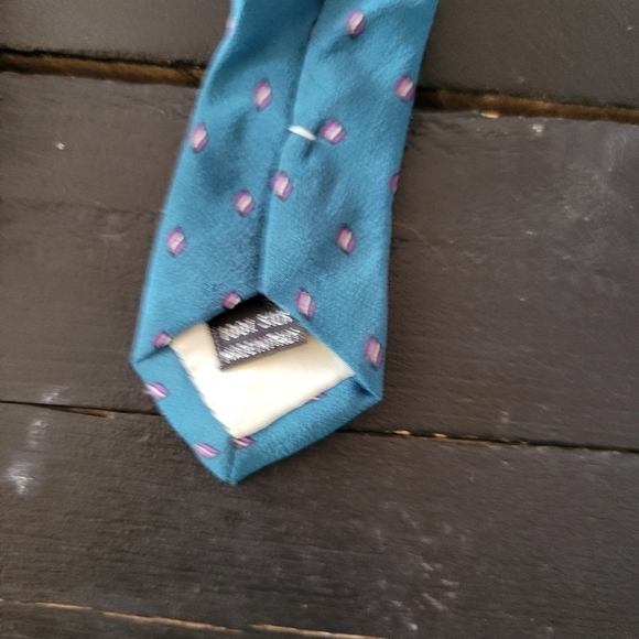 Austin Grey 100% Silk Men's Dress Tie Blue Pattern - Picture 2 of 4